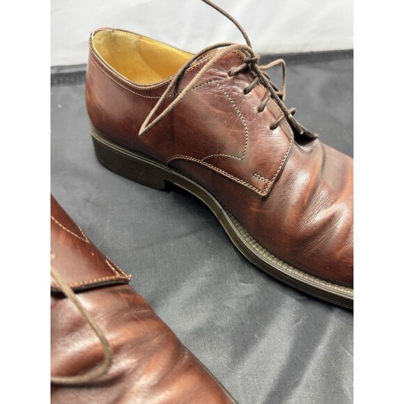 Santoni Men’s Cap Toe Oxford Dress Shoes Brown US 10 Style 101242 Gently Worn